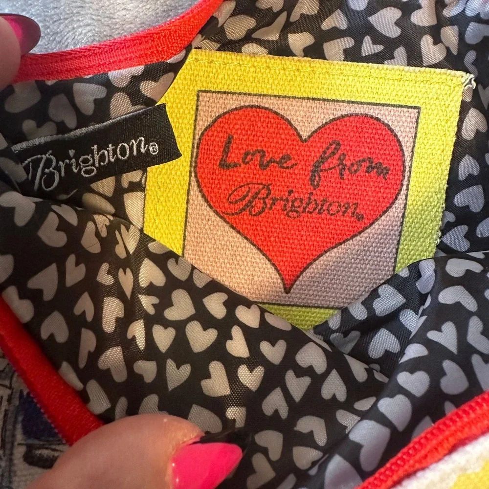 Brighton 2018 Fashionista‎ Canvas Pouch Makeup Cosmetic Jewelry Zip Up Bag